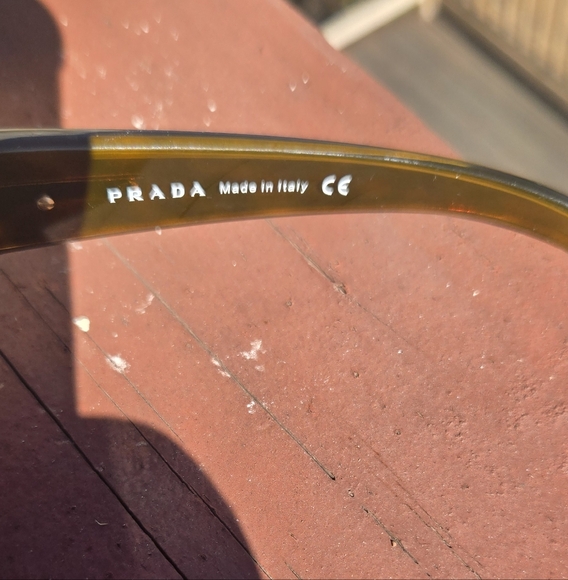 🔥PRADA Wraparound Sunglasses Brown, Gold Tortoise Shell EUC - Picture 7 of 9